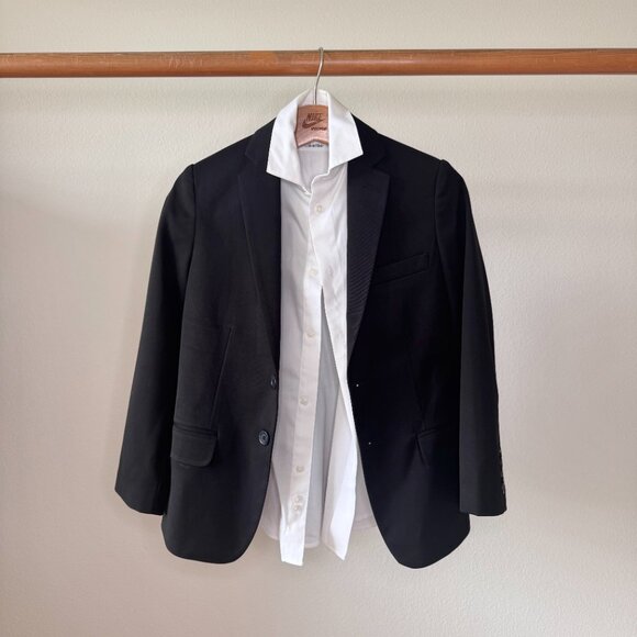 Calvin Klein Boys Black Suit Set 3 Piece Formal Outfit + Dress Shirt Sz 8 | Wedd - Picture 3 of 16